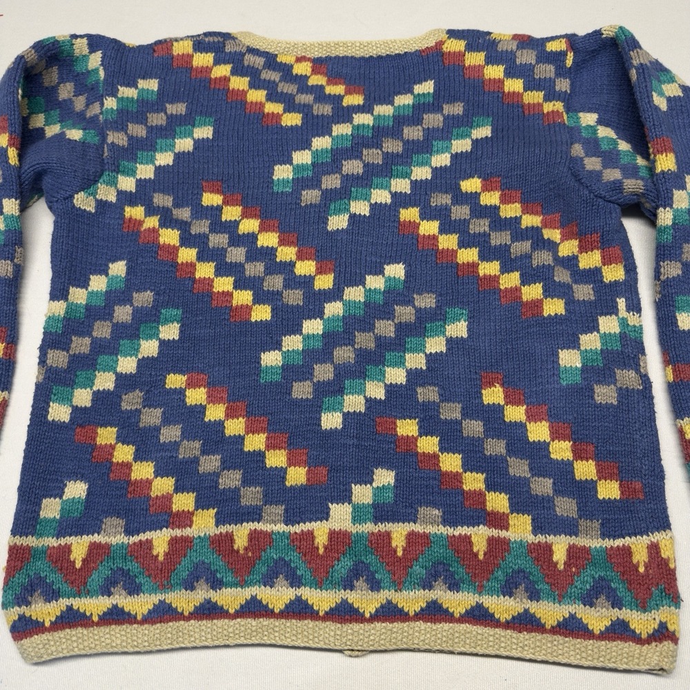 Vintage Territory Ahead Wool Chunky Knit Sweater Women's XL Button Up Multicolor - Picture 7 of 10